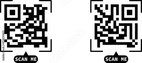 Fake QR code scan me vector illustration.