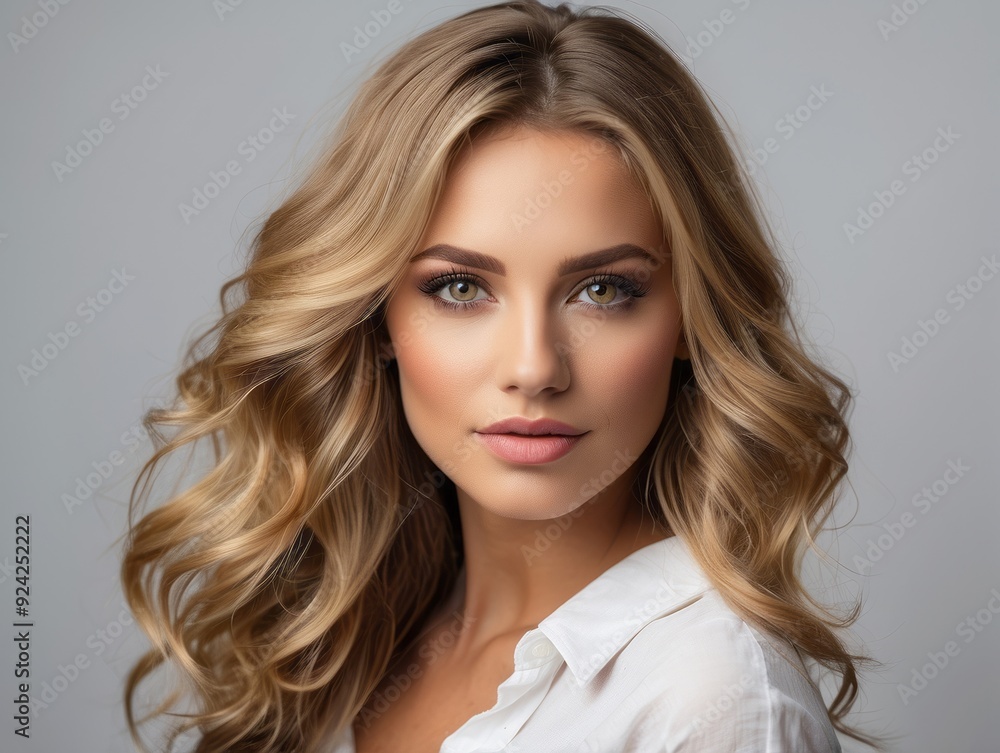 Portrait of a Young Woman with Blonde Hair and Makeup Portrait of a Young Woman with Blonde Hair and Makeup