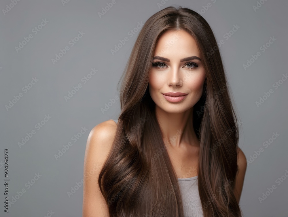 Portrait of a Woman with Long Brown Hair Portrait of a Woman with Long Brown Hair