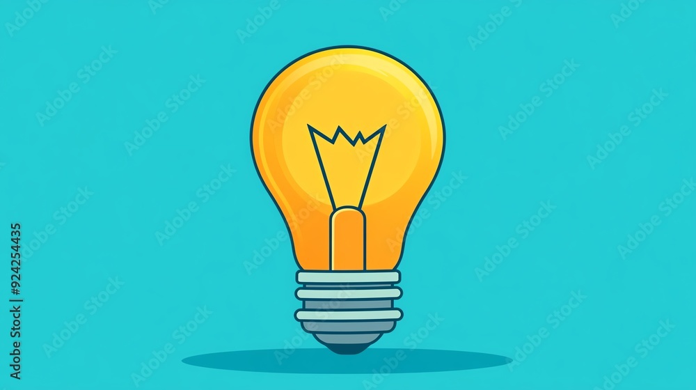 A vibrant and colorful illustration of a light bulb on a turquoise background, symbolizing ideas and creativity. A vibrant and colorful illustration of a light bulb on a turquoise background, symbolizing ideas and creativity.