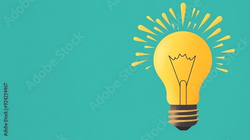 A vibrant light bulb illustration symbolizing creativity and innovative ideas against a bright turquoise background.