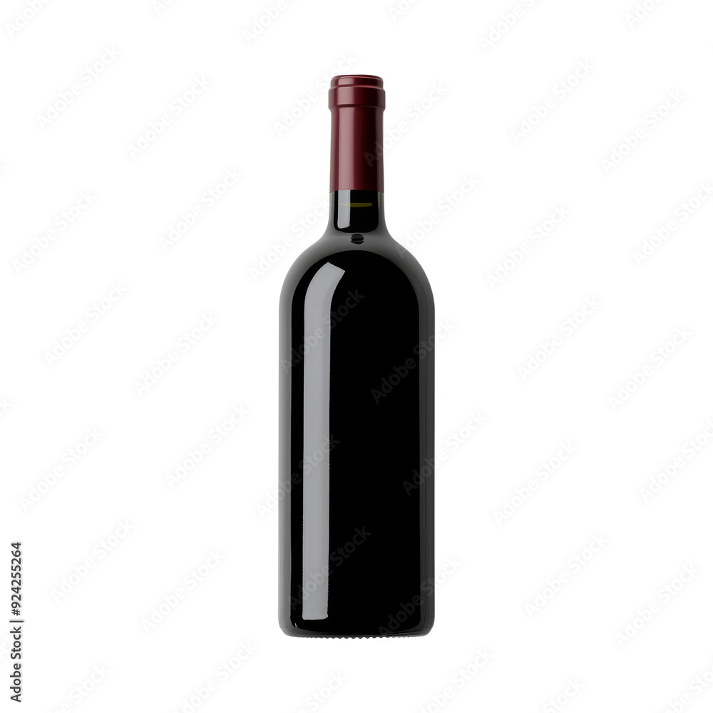 Red wine bottle isolated on a transparent background . Alcoholic beverage in elegant container, still life. Red wine bottle isolated on a transparent background . Alcoholic beverage in elegant container, still life.