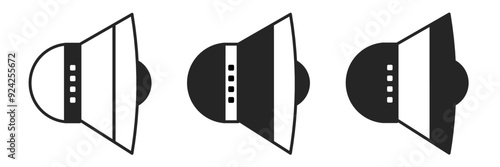 Loudspeakers icon on white background. Vector logo loudspeakers illustration.