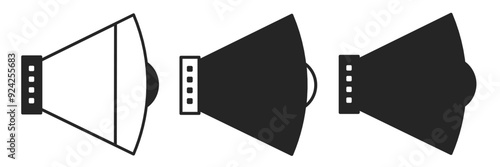 Loudspeakers icon on white background. Vector logo loudspeakers illustration.