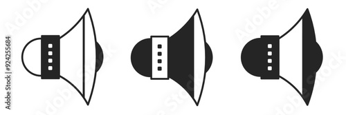 Loudspeakers icon on white background. Vector logo loudspeakers illustration.