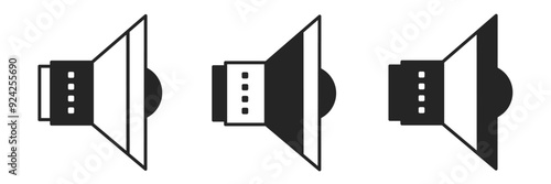 Loudspeakers icon on white background. Vector logo loudspeakers illustration.