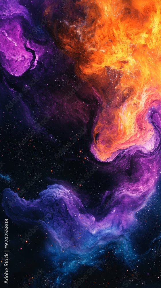 Abstract space image depicting colorful cosmic clouds swirling together, creating a beautiful and ethereal galaxy background Abstract space image depicting colorful cosmic clouds swirling together, creating a beautiful and ethereal galaxy background