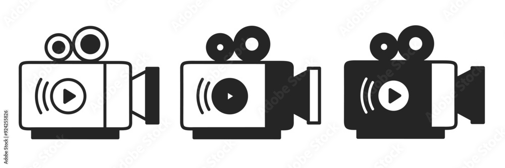 Video player icon on white background. Vector logo video player illustration. Video player icon on white background. Vector logo video player illustration.