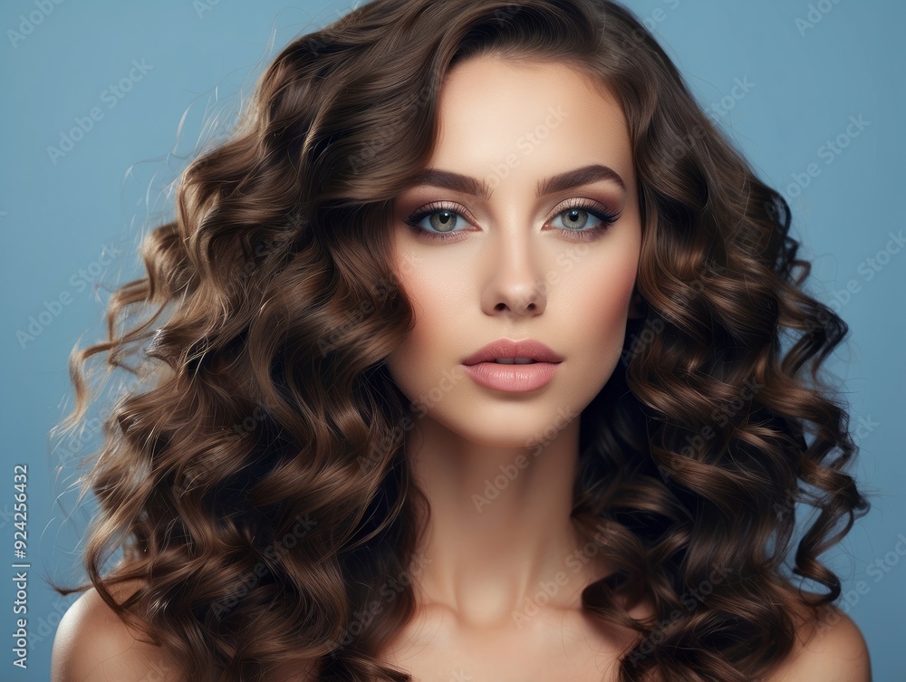 Portrait of a Woman with Long Curly Brown Hair Portrait of a Woman with Long Curly Brown Hair