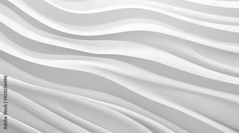 Obraz premium Abstract white background with curved lines.