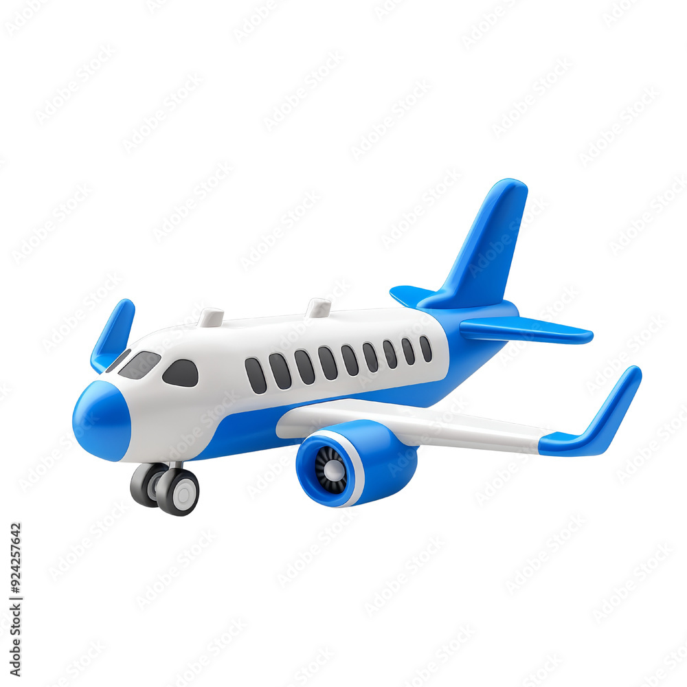 Blue and white airplane icon isolated on transparent background. illustration. Blue and white airplane icon isolated on transparent background. illustration.