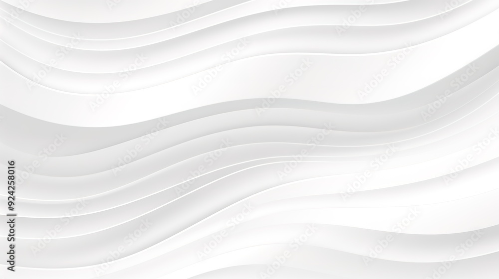 Obraz premium Abstract white background with flowing wavy lines.
