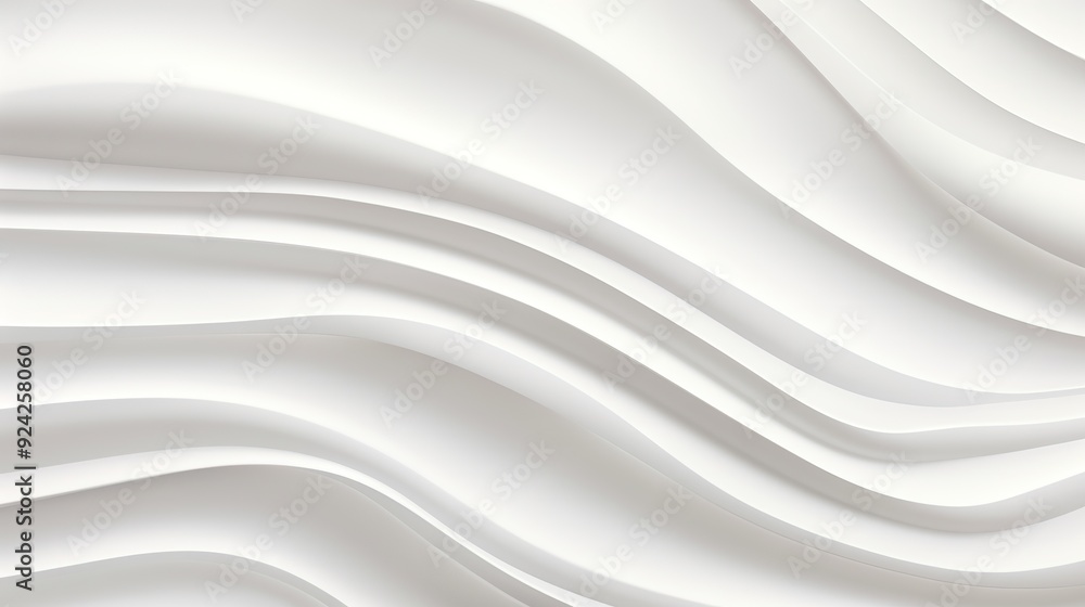 Obraz premium Abstract white background with flowing, curved lines.