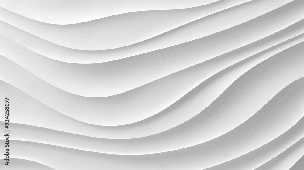 Obraz premium Abstract white background with flowing, curved lines.