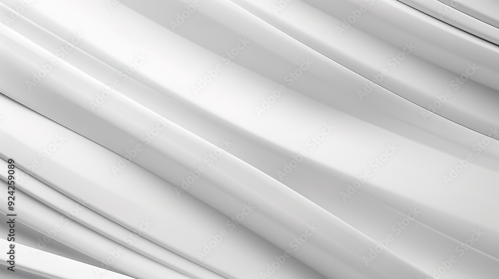 Fototapeta premium Abstract white background with smooth, curved lines.