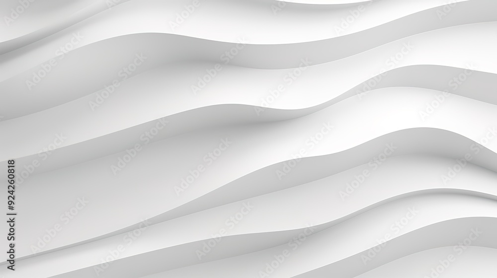 Obraz premium Abstract white background with wavy lines.