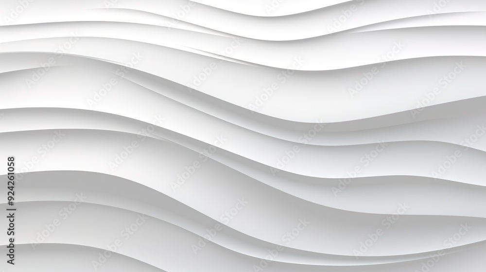Obraz premium Abstract white background with wavy lines.