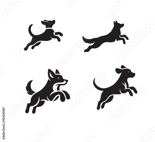 silhouettes of dogs 