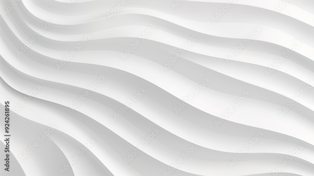 Obraz premium Abstract white curved background with soft shadows.