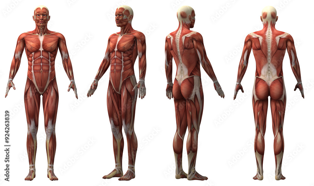 Male Anatomical Mannequin Isolated on Transparent Background