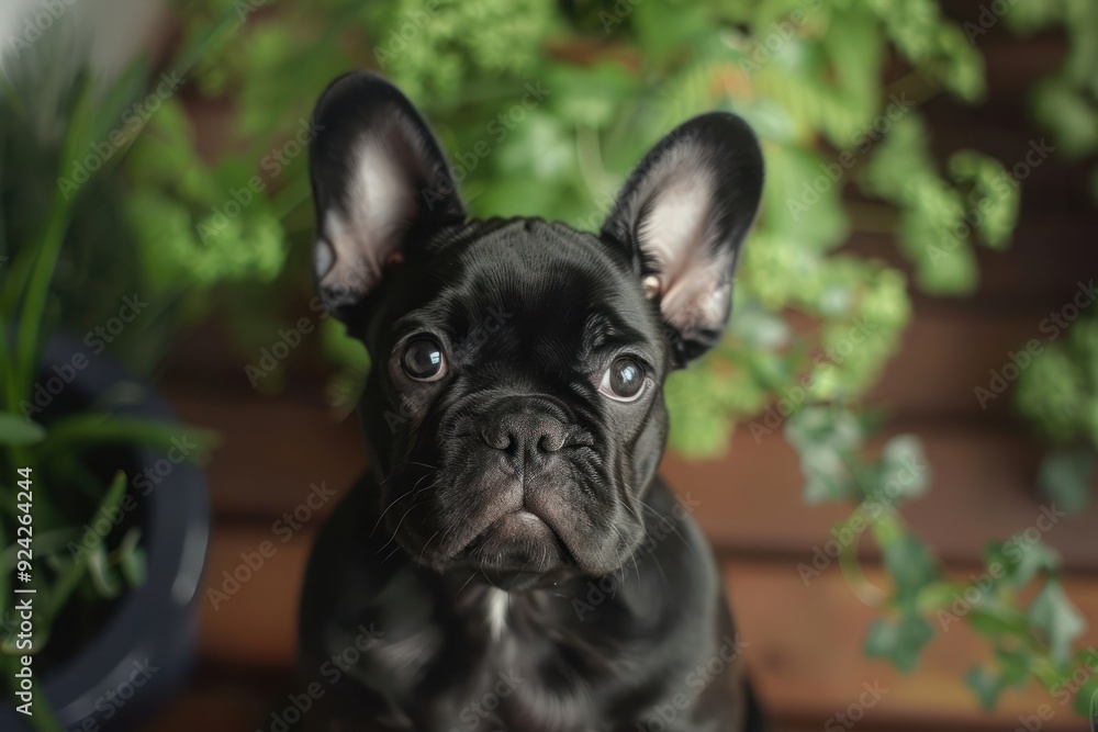 Cute french bulldog green wall Cute french bulldog green wall