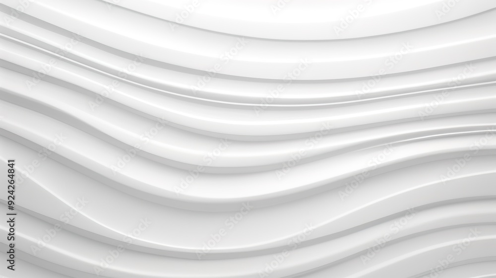 Fototapeta premium Abstract white curved lines background.