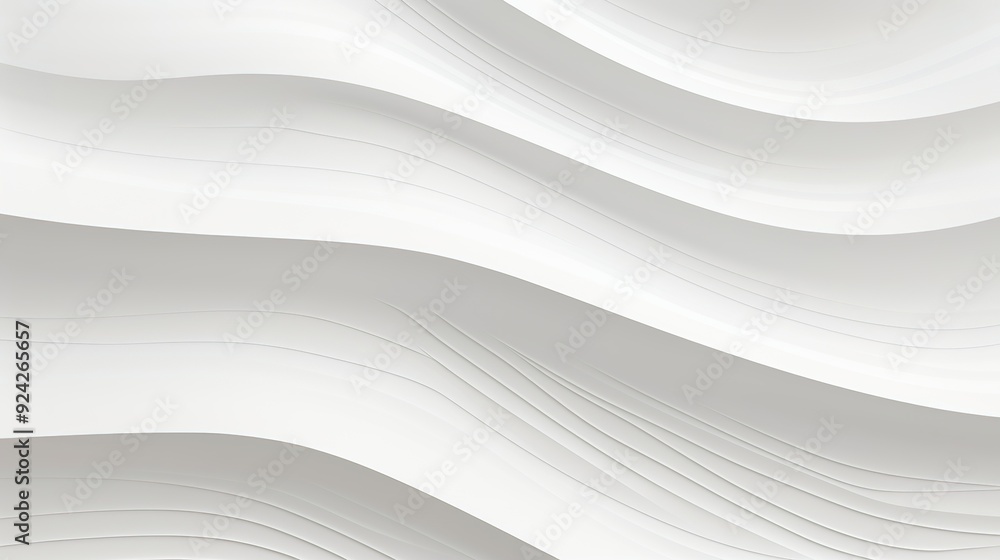 Abstract white curved lines background with subtle shadows. Abstract white curved lines background with subtle shadows.