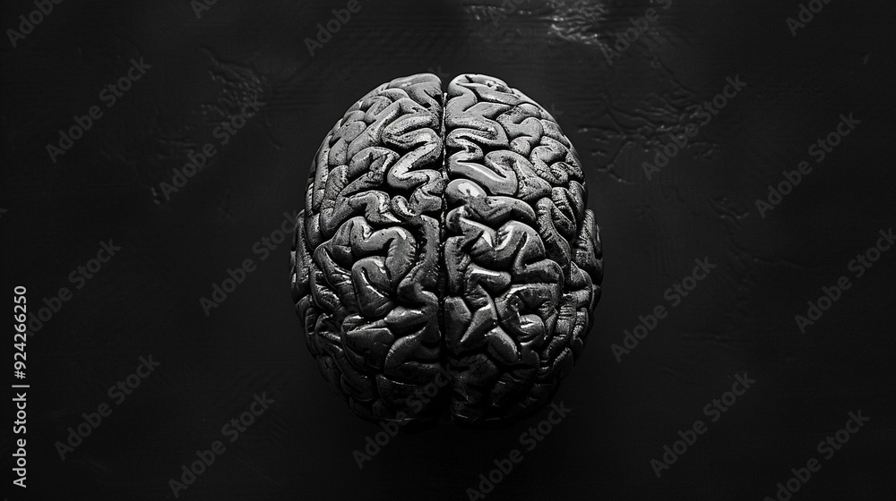 monochrome brain human on a dark background monochrome brain human on a dark background