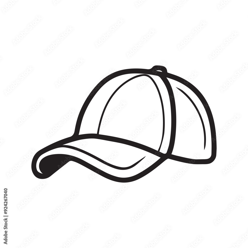 Cap head black icon men fashion style face outline design. Cap head black icon men fashion style face outline design.