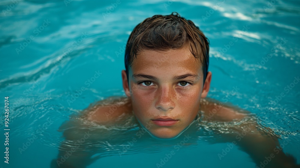 portrait of a teenage male waterpolo player portrait of a teenage male waterpolo player