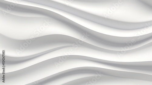 Abstract white flowing waves background.