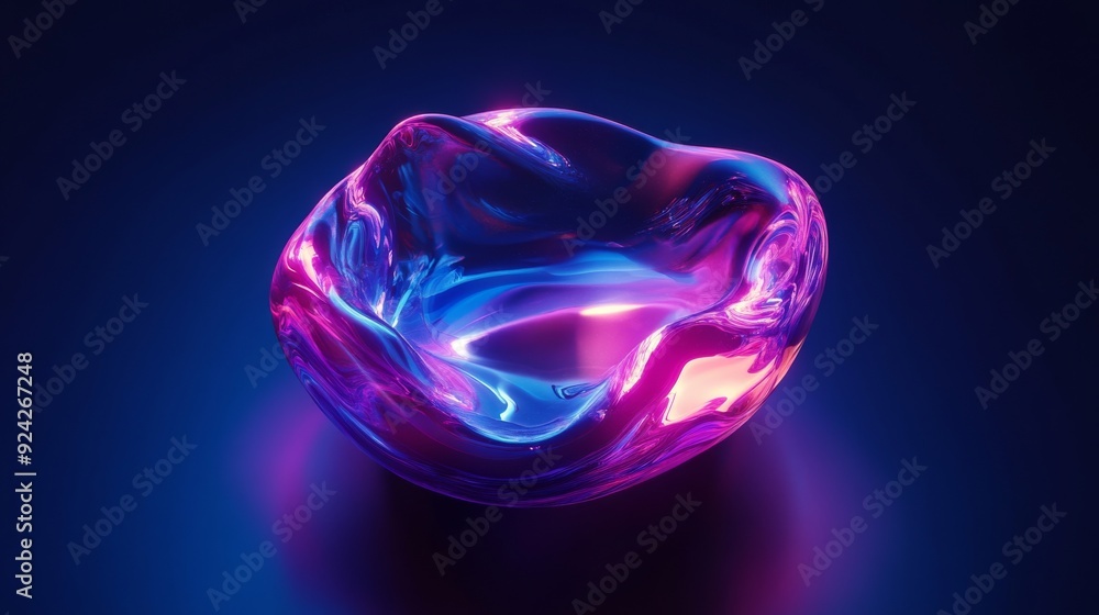 Abstract Glass Orb with Neon Lights Abstract Glass Orb with Neon Lights