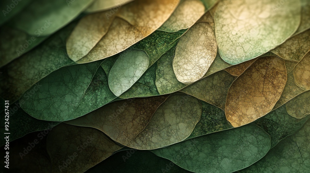 Obraz premium Abstract Green and Gold Pattern
