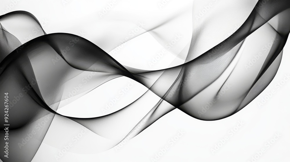 Fototapeta premium Abstract Black and White Wave Design