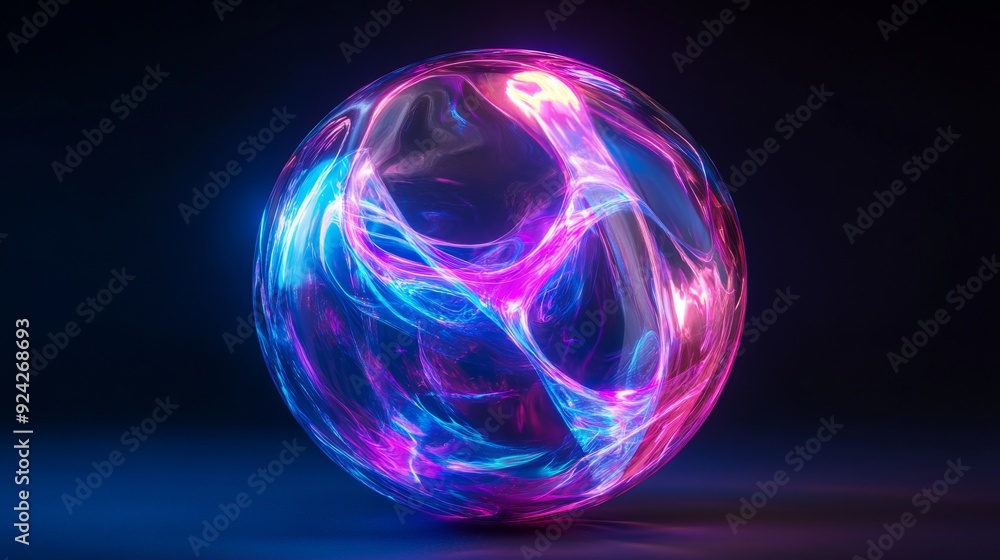 Abstract Sphere with Glowing Patterns Abstract Sphere with Glowing Patterns
