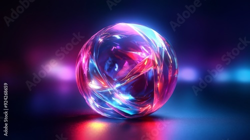 Neon Sphere Abstract