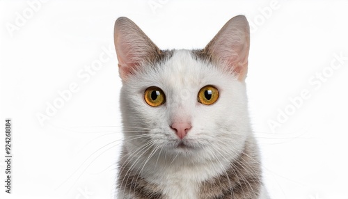 猫のポートレート（cat portrait on white background）
