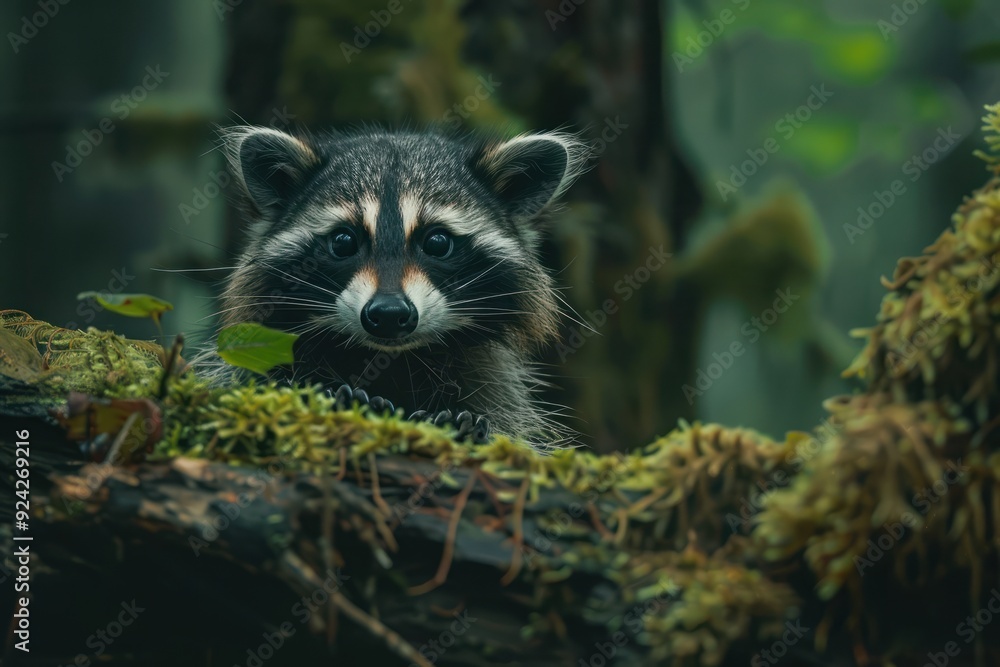 Racoon Glance Moss animal Racoon Glance Moss animal