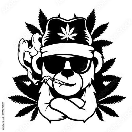 Teddy Bear | Teddy Smoking Weed | Rasta Teddy | Weed Life | Smoking Joint | Marijuana | Teddy Smoking Blunt | 420 | Original Illustration | Vector and Clipart | Cutfile and Stencil