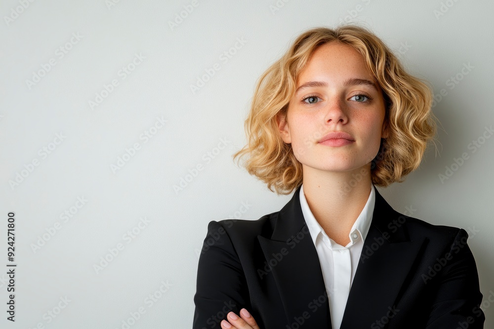 Businesswoman Isolated On A White Background, Poised And Professional Businesswoman Isolated On A White Background, Poised And Professional