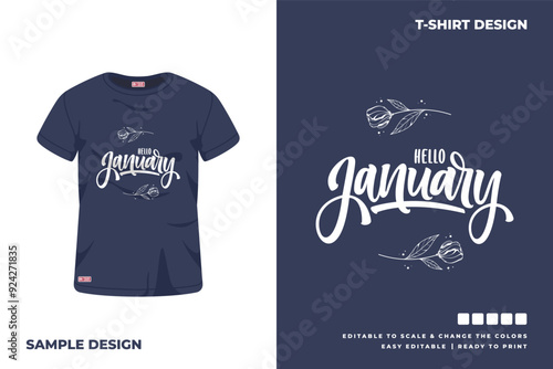 hello january t shirt design