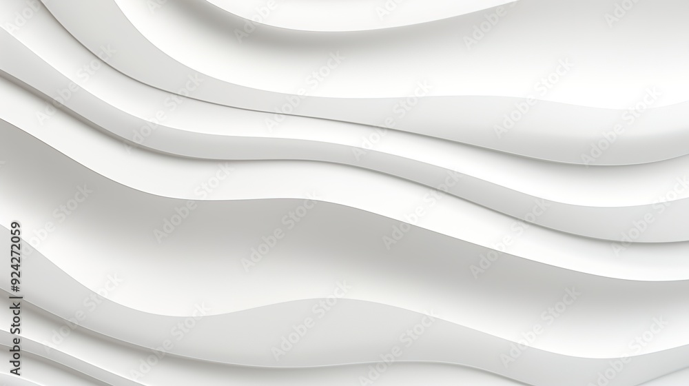 Obraz premium Abstract white wave background with smooth curves.