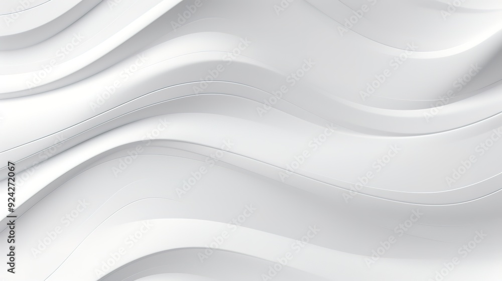 Obraz premium Abstract white wave background with smooth curves.