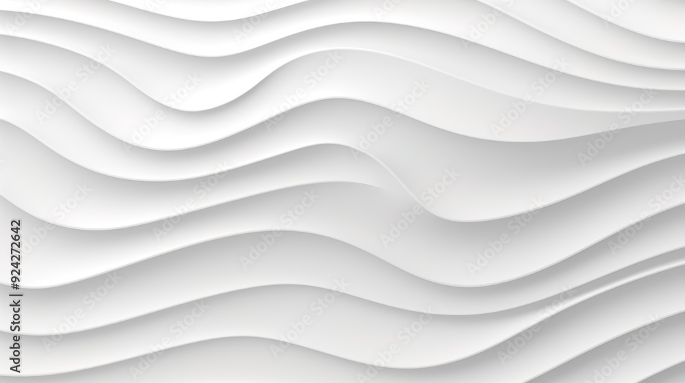 Obraz premium Abstract white wave background with soft shadows.