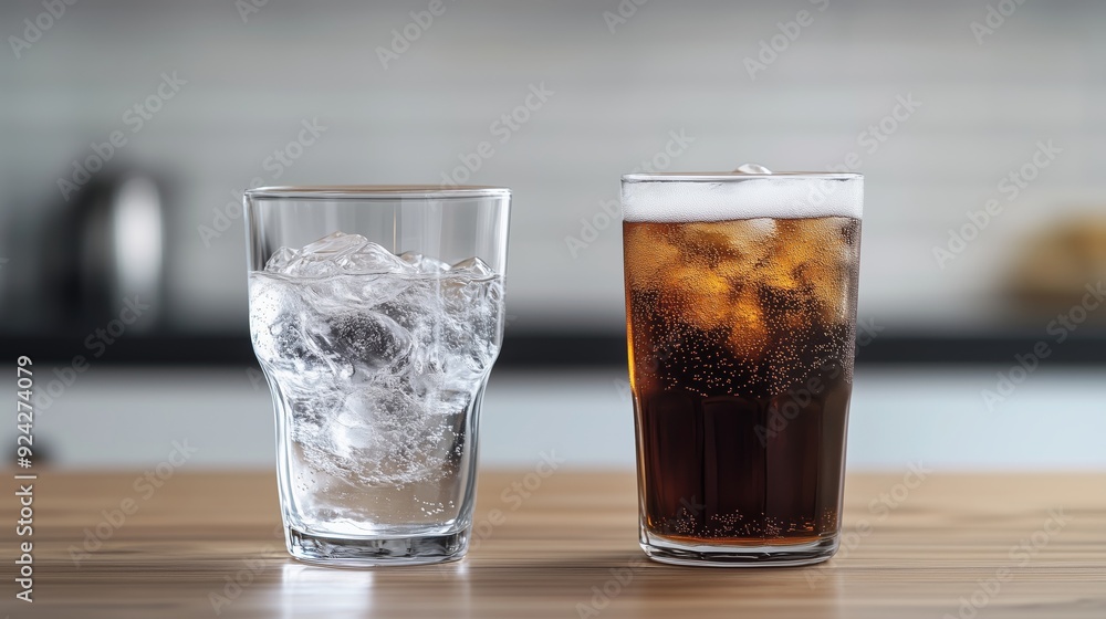 Water and soda: choose between nourishing hydration and unhealthy temptation! Water and soda: choose between nourishing hydration and unhealthy temptation!