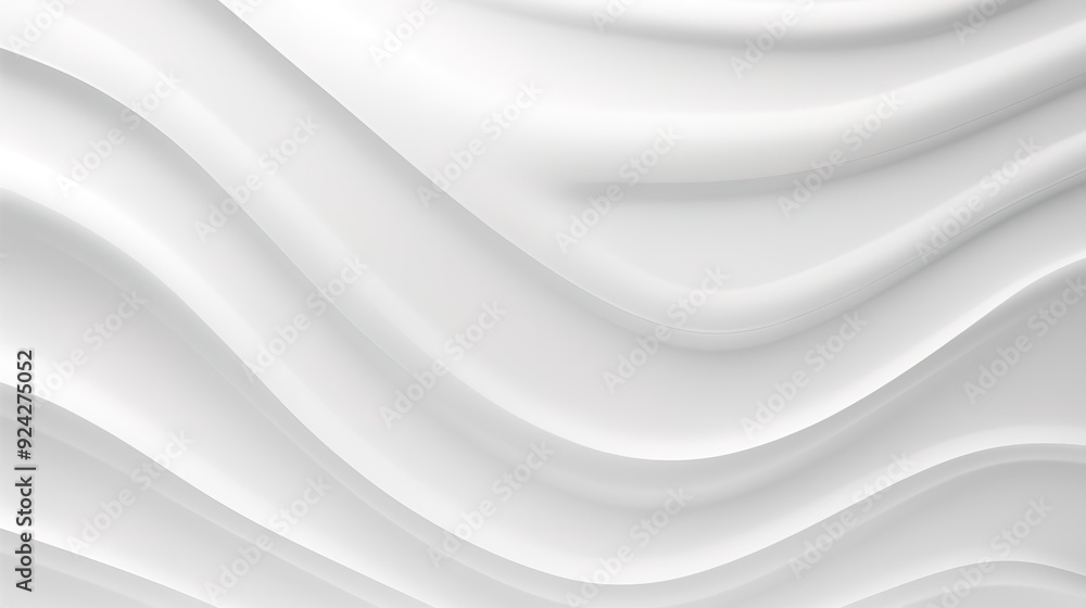 Fototapeta premium Abstract white wavy background.