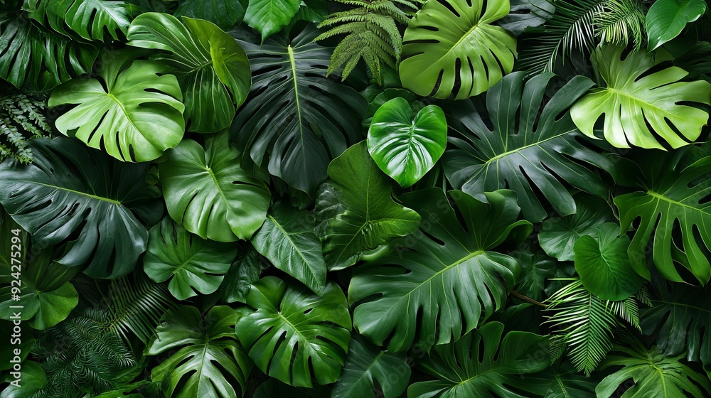 Tropical Oasis. Lush indoor garden backdrop with a variety of tropical plants Tropical Oasis. Lush indoor garden backdrop with a variety of tropical plants
