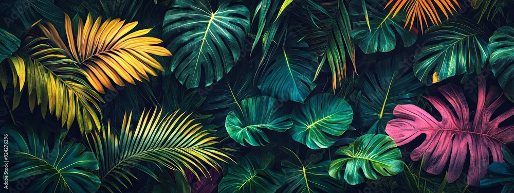 Explore the Beauty of an Exotic Jungle Oasis. Lush and Colorful Tropical Plants Enhanced with Topaz Filters Explore the Beauty of an Exotic Jungle Oasis. Lush and Colorful Tropical Plants Enhanced with Topaz Filters