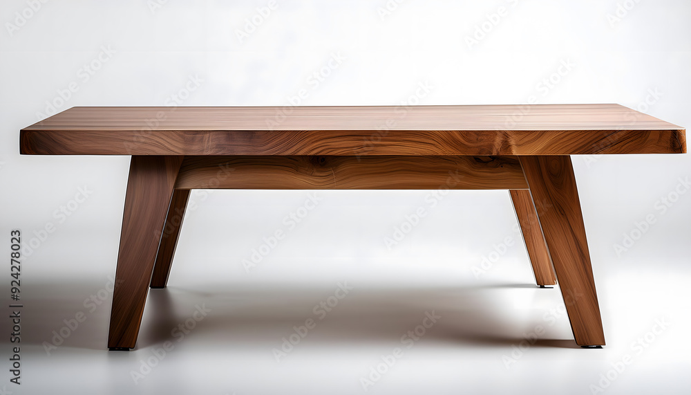 A simple, square wooden table, isolated on a white background, designed in a vintage style for home or office use A simple, square wooden table, isolated on a white background, designed in a vintage style for home or office use