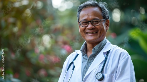 photograph of Smiling doctor in anture photo